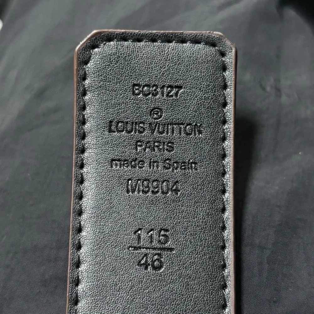 Louis Vuitton Brown Monogram Belt with Gold Buckle - Picture 4 of 5
